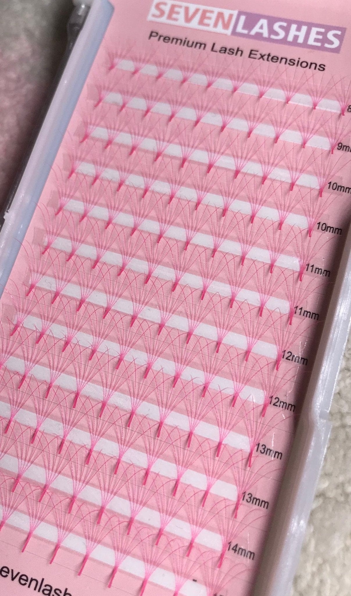 Sevenlashes 0.07mm / C curl / Mix 8-15mm Pink 5D Premade Fan Eyelash extension 5D Premade Fan Slim base