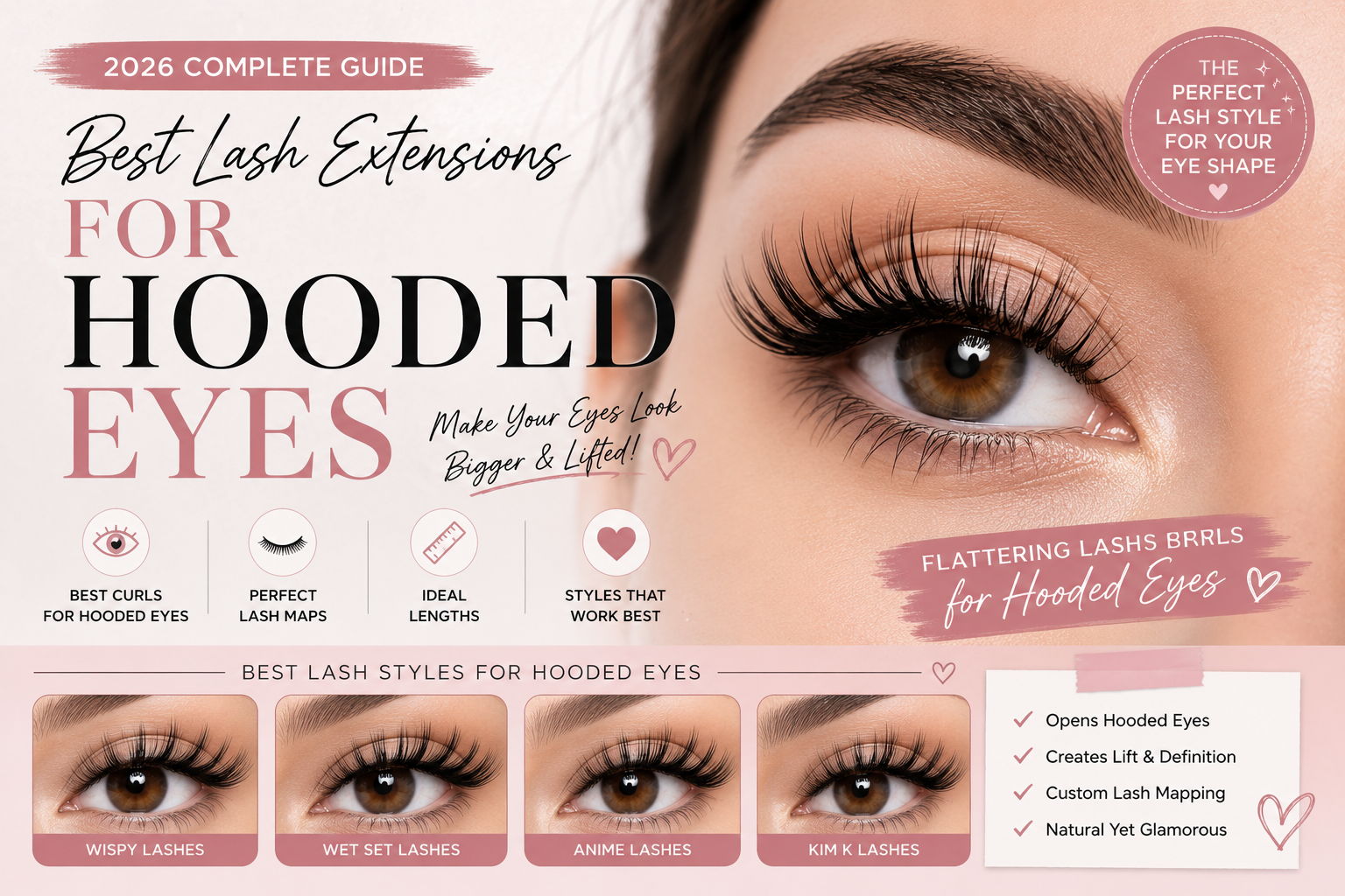 Best Lash Extensions for Hooded Eyes in 2026 (Complete Guide)
