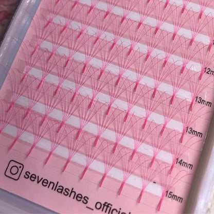 Sevenlashes 0.07mm / C curl / Mix 8-15mm Pink 5D Premade Fan Eyelash extension 5D Premade Fan Slim base