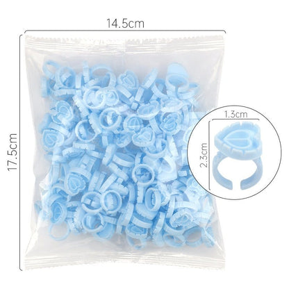 Sevenlashes 100 pcs / Blue Glue Ring (Heart) Glue Ring (Heart)-2 Glue Ring (Heart)