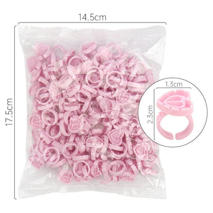 Sevenlashes 100 pcs / Pink Glue Ring (Heart) Glue Ring (Heart)-1 Glue Ring (Heart)