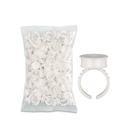 Sevenlashes 100pcs / White Glue Ring (Round) Glue Ring (Round)-2 Glue Ring (Round)